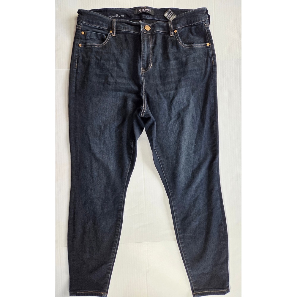 Liverpool High Rise Ankle Jeans Womens 16W Dark Wash Skinny Denim